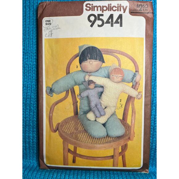 simplicity 9544 sewing pattern stuffed Doll in three sizes - Picture 1 of 6